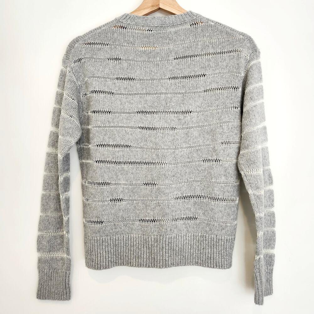 Rag & Bone Gray Striped Open-Knit Penn Sweater in Sz XXS - Picture 3 of 4